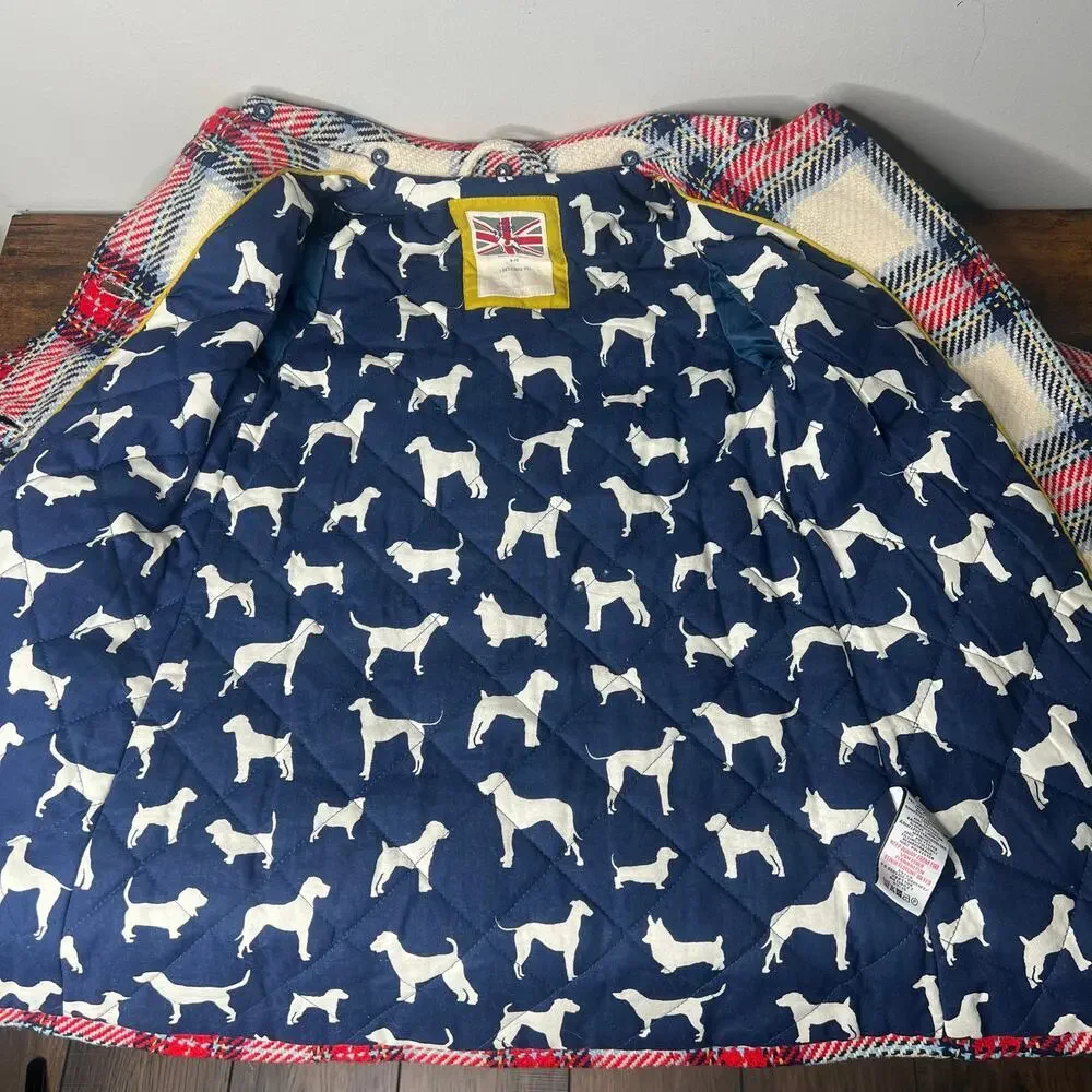Mini Boden Plaid Kids Coat - Girls 6-7